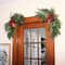 24&#x22; Mixed Pine, Leaves &#x26; Pinecone Corner Swags with Red Buffalo Check Bows, 2ct.